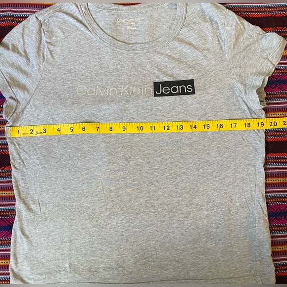 Calvin Klein Top,Calvin Klein Gray Logo Tee - Picture 5 of 9